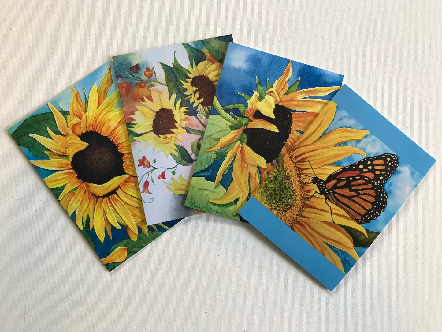 SUNFLOWERS 4-card set