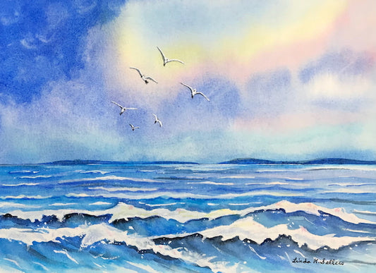 Gulls Over the Sea