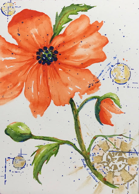 Orange Poppy and Bling