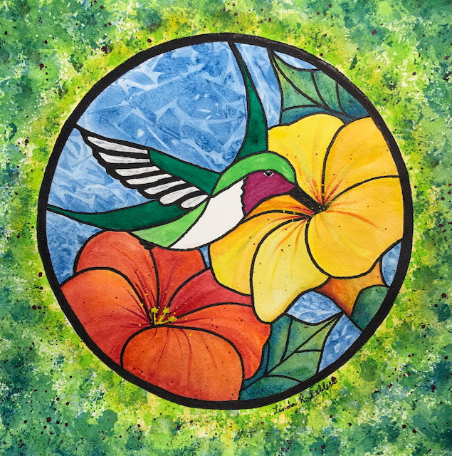 Stained Glass Hummingbird