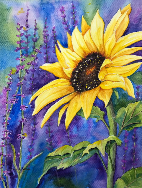 Sunflower in Lavender